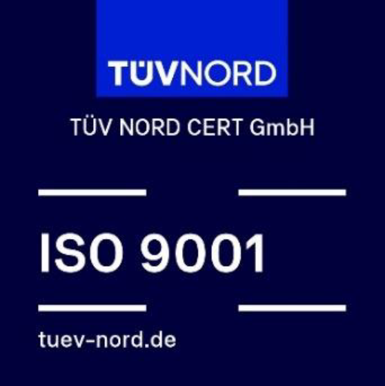 ISO 9001:2015 certified by TÜV NORD CERT GmbH